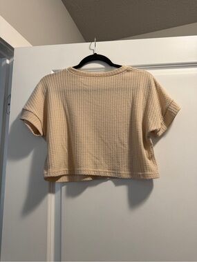 Waffle knit cropped tshirt